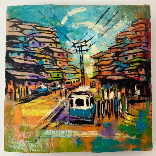 City Scene - Acrylic on Canvas 2 of 4 Series