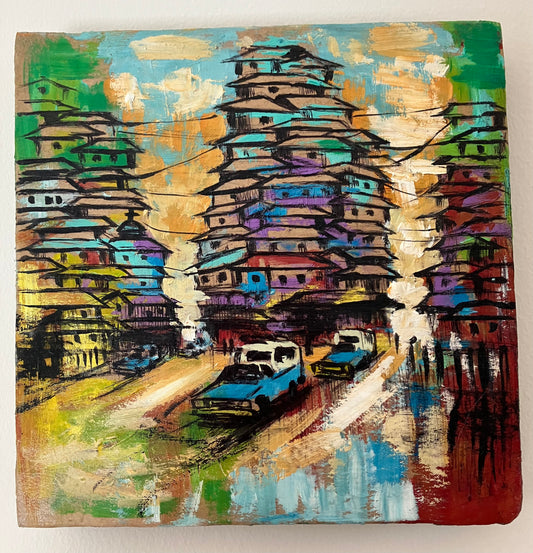 City Scene - Acrylic on Canvas 4 of 4 Series