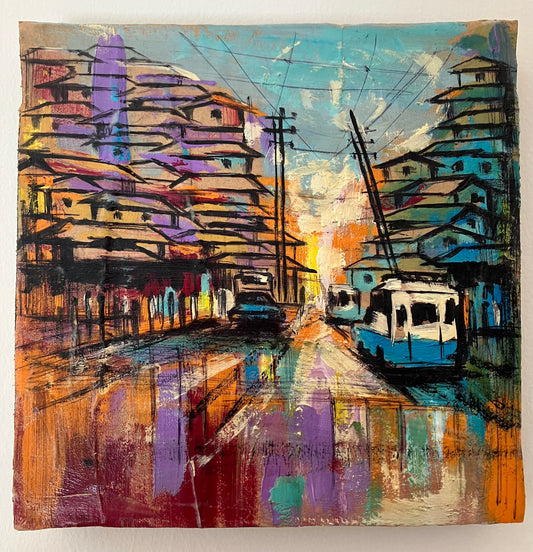 City Scene - Acrylic on Canvas 1 of 4 Series